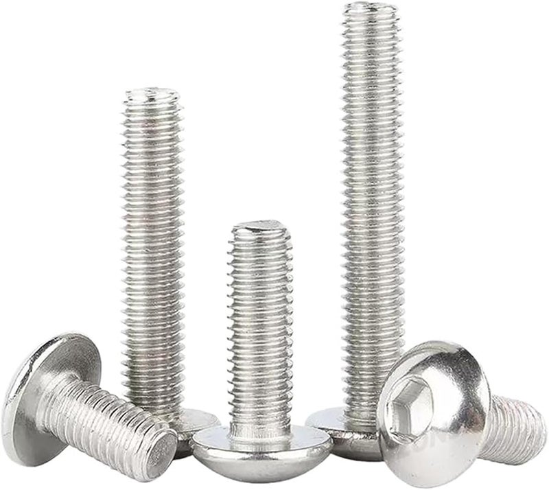 M4 12mm 304 Stainless Steel Hex Socket Cap Screws Pan Head Button Bolts 20pcs - Image 1